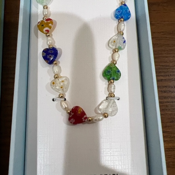 Piper K | Multicolor Heart Freshwater Pearl Necklace - Picture 4 of 9